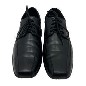 Amali 1837-000 Black Upper Square Toe Derby Mens 10 Dress Shoes*